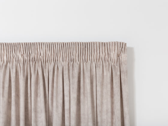 Glenorchy Velvet Recycled Ready Made Curtains - Bone