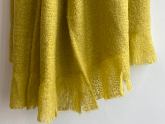 Lafayette Wool Blend Throw - Mustard