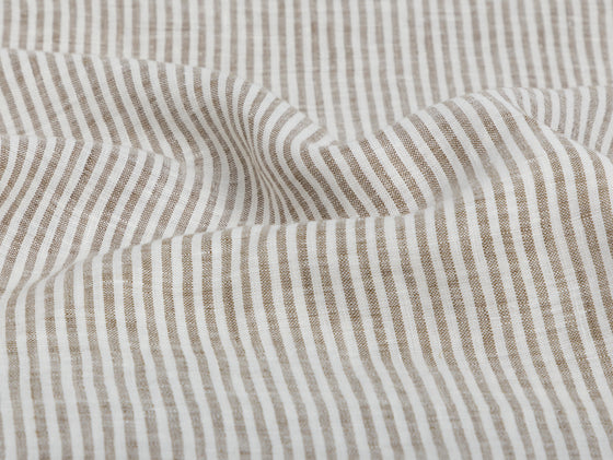 Maia Linen Filled Cushion - Grey Stripe