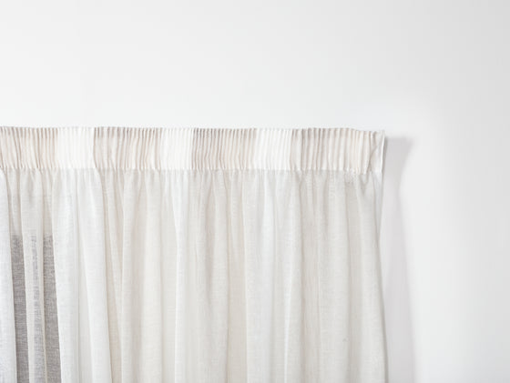 Raglan Stripe Sheer Curtains - Linen