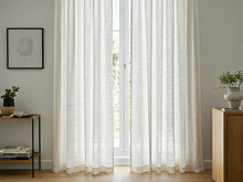  100% Linen Lined White Pencil Pleat Curtains